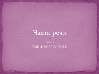 Презентация по русскому языку на тему: Части речи