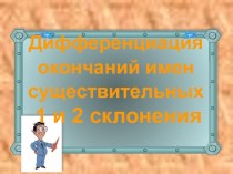 Презентация по русскому языку на тему Дифференциация окончаний имен существительных 1 и 2 склонения