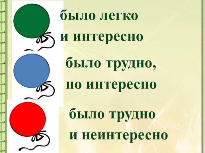 было легкои интереснобыло трудно, но интереснобыло труднои неинтересно