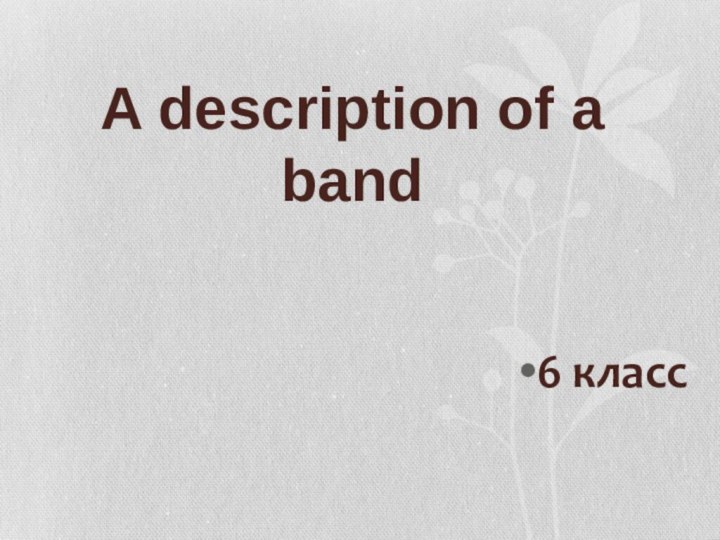 A description of a band6 класс