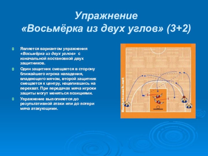 Упражнение  «Восьмёрка из двух углов» (3+2)Является вариантом упражнения «Восьмёрка из двух