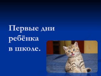 Презентация к родительскому собранию Первые дни ребёнка в школе.