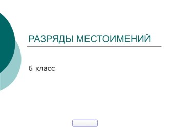 Презентация по русскому языку на тему Разряды местоимений (6 класс)