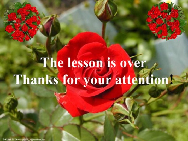 The lesson is over Thanks for your attention!