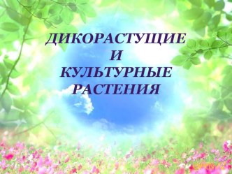 ДИКОРАСТУЩИЕ И КУЛЬТУРНЫЕ РАСТЕНИЯ