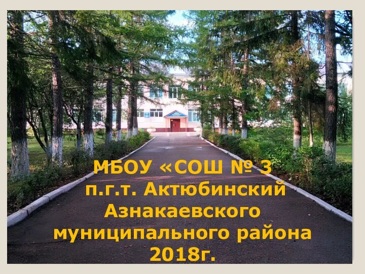 МБОУ «СОШ № 3  п.г.т. Актюбинский Азнакаевского муниципального района2018г.