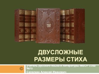 Презентация по литературе на тему Двусложные размеры стиха (6 класс)