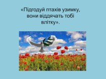 Підгодуй птахів узимку, вони віддячать тобі влітку.