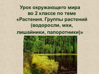 Презентация к уроку окружающего мира на тему Группы растений