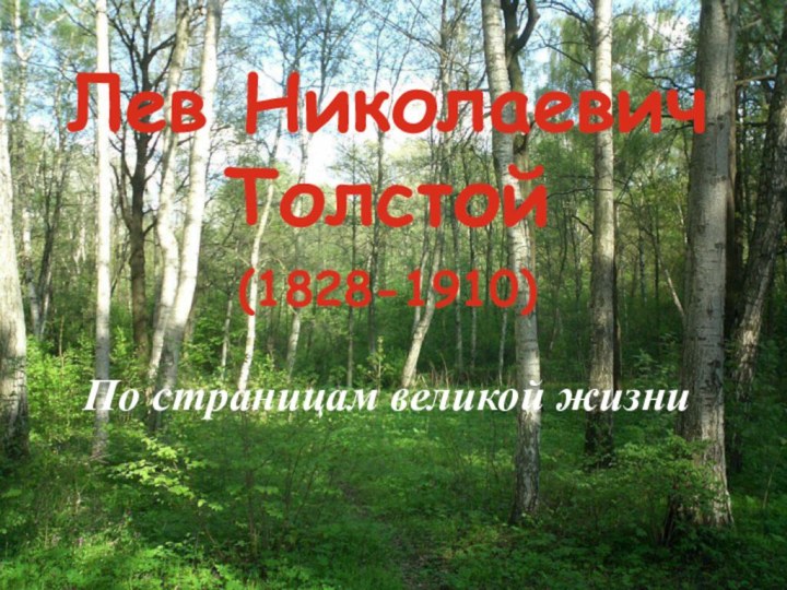 Лев Николаевич Толстой  (1828-1910)По страницам великой жизни