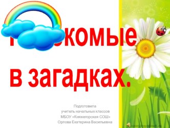 Презентация по внеурочной деятельности Насекомые в загадках