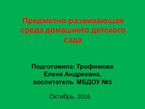 Предметно-развивающая среда домашнего детского сада