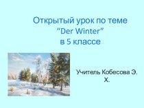 Презентация к уроку в 5 классе Der Winter