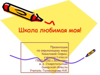 Презентация по окружающему миру Мой класс и моя школа Кошелевой Софии