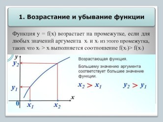 Монотонность функции, экстремумы