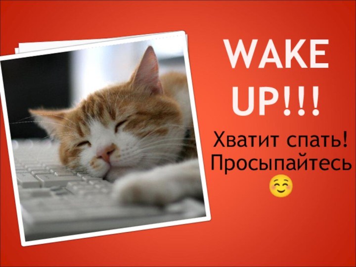 WAKE UP!!!Хватит спать! Просыпайтесь☺