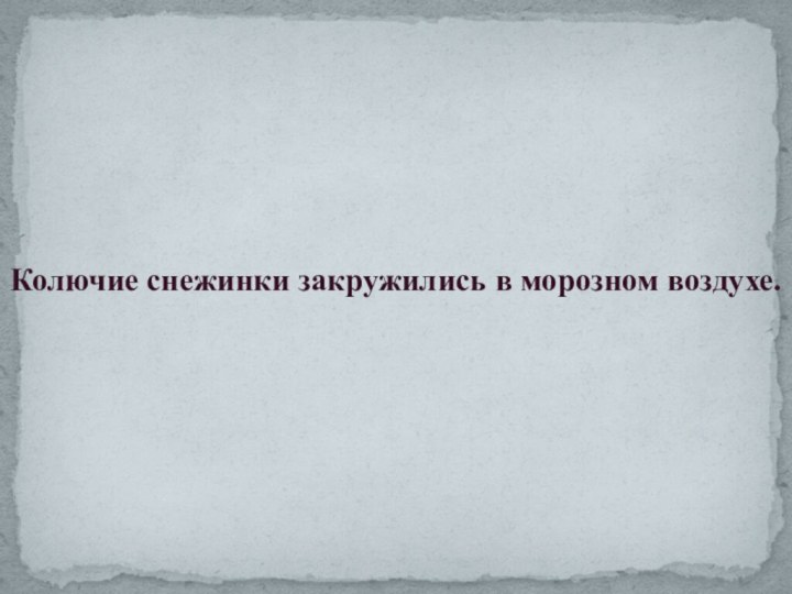 Колючие снежинки закружились в морозном воздухе.