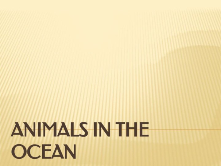 ANIMALS IN THE OCEAN