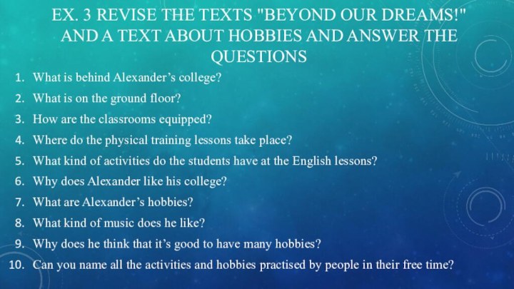 Ex. 3 Revise the texts 