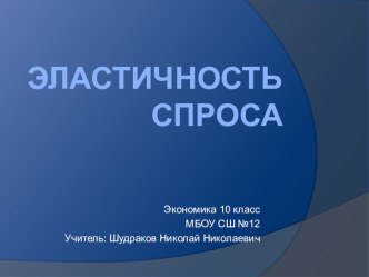 Презентация к уроку экономики на тему Эластичность спроса (10 класс)