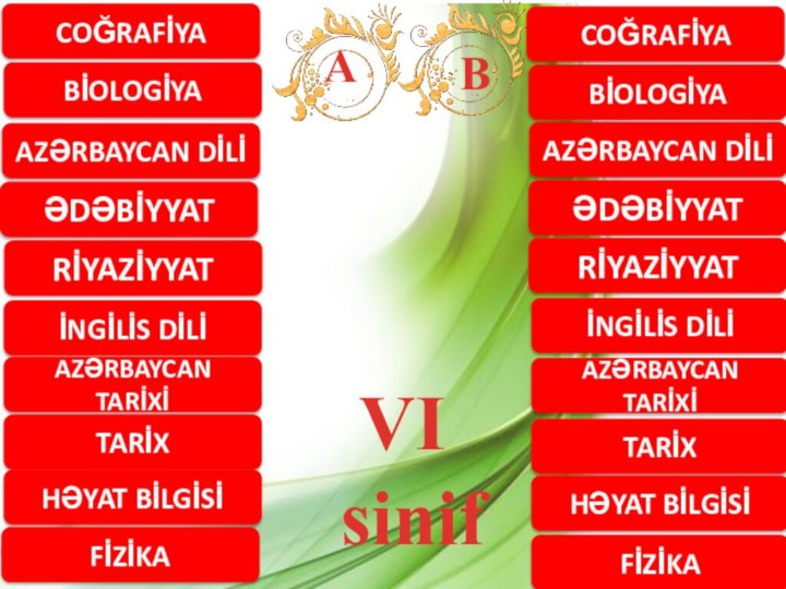 VI sinifB AZƏRBAYCAN DİLİƏDƏBİYYATRİYAZİYYATİNGİLİS DİLİAZƏRBAYCAN TARİXİTARİXHƏYAT BİLGİSİFİZİKABİOLOGİYACOĞRAFİYAAAZƏRBAYCAN DİLİƏDƏBİYYATRİYAZİYYATİNGİLİS DİLİAZƏRBAYCAN TARİXİTARİXHƏYAT BİLGİSİFİZİKABİOLOGİYACOĞRAFİYA