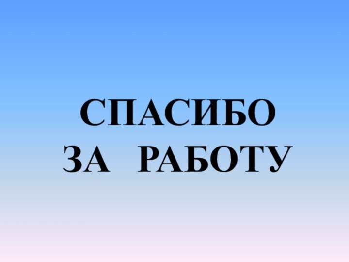 СПАСИБО  ЗА РАБОТУ