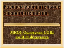 Изучаем избирательное законодательство. Работа клуба молодого избирателя Орленок.