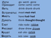 Презентация по английскому языку на тему Past Simple IRREGULAR VERBS