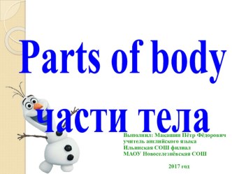 Презентация по английскому языку на тему: Части тела - Parts of body