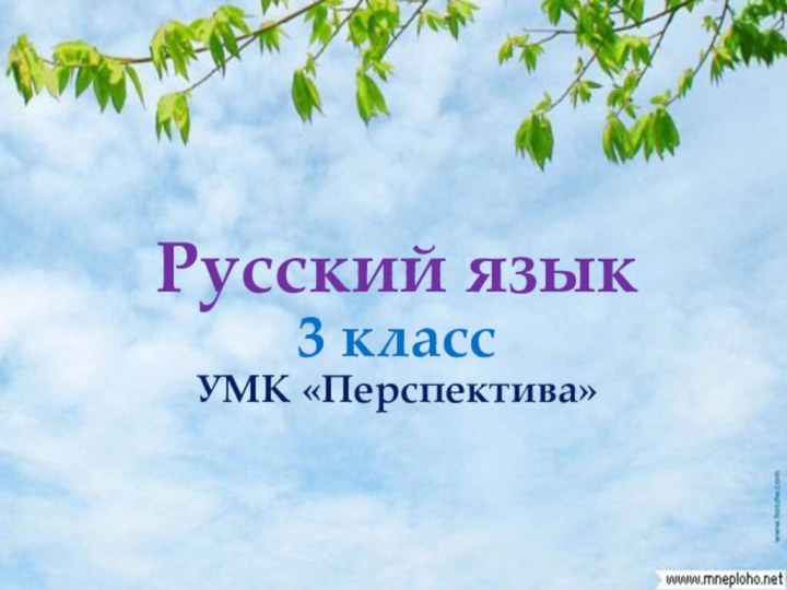 Русский язык 3 класс УМК «Перспектива»