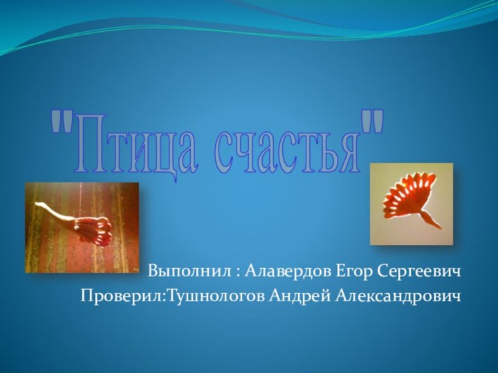 Выполнил : Алавердов Егор СергеевичПроверил:Тушнологов Андрей Александрович