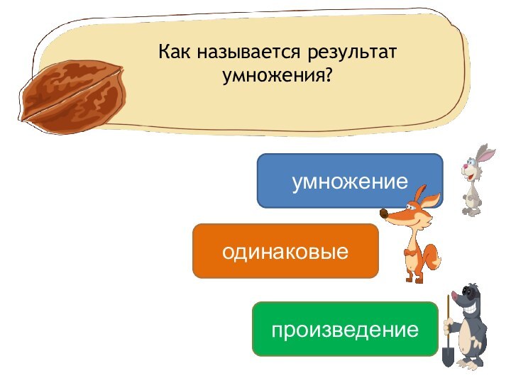 Как называется результат умножения?умножениеодинаковыепроизведение