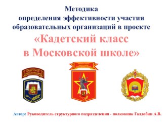 Оценка эффективности деятельности кадетского класса