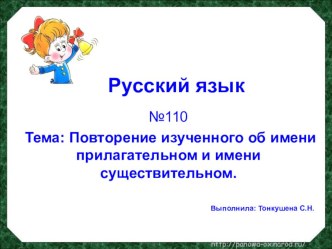 Презентация к уроку русского языка Повторение изученного об имени прилагательном и имени существительном