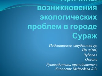 Причины возникновения экологических проблем в городе Сураж