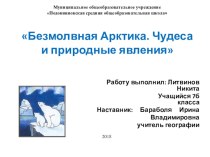 Информационный учебный проект: Безмолвная Арктика. Чудеса и природные явления