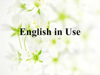 Презентация к уроку английского языка на тему English in Use.