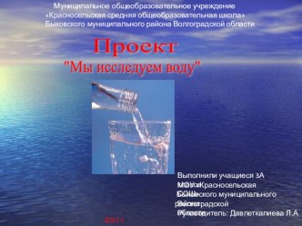 Проект Мы исследуем воду по окружающему миру (3класс)