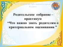 Презентация  Родительское собрание -практикум