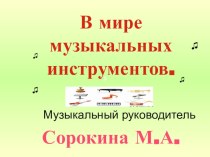 Презентация. В мире музыкальных инструментов.