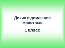 Презентация по окружающему миру на тему Дикие и домашние животные