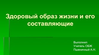 Презентация ЗОЖ ОБЖ 9 класс