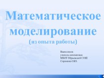 Презентация Моделирование в математике.