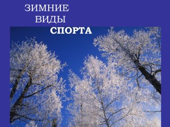 Презентация Зимние виды спорта