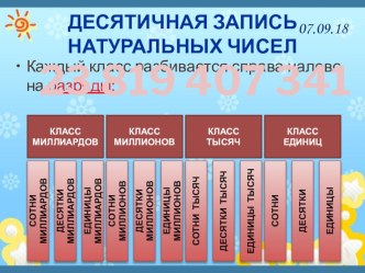 Презентация по математике на тему Десятичная запись натуральных чисел (5 класс)