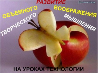 Презентация по технологии на тему Развитие объёмного воображения и творческого мышления на уроках технологии