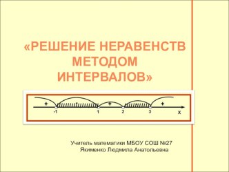 Решение неравенств методом Интервалов