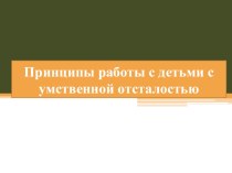 Презентация по педагогике Принципы работы с детьми с умственной отсталостью