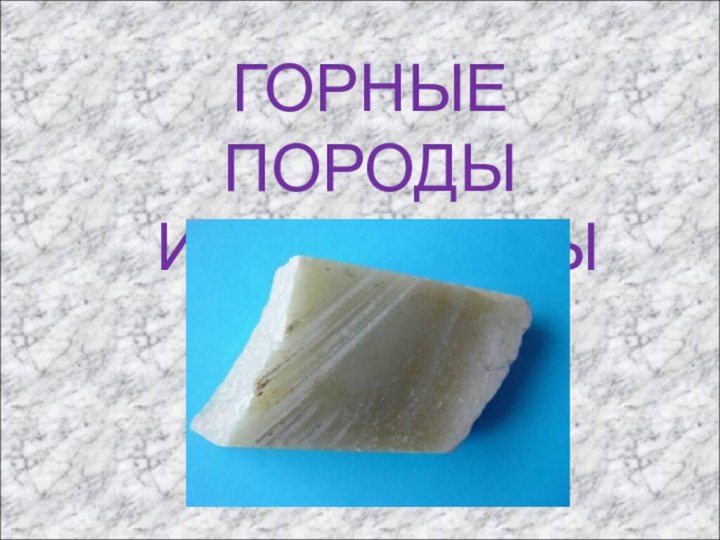 ГОРНЫЕ ПОРОДЫ И МИНЕРАЛЫ