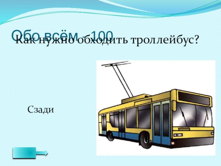 Обо всём - 100Как нужно обходить троллейбус?Сзади